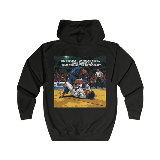 The Toughest Opponent — BJJ Full Zip Gym Hoodie