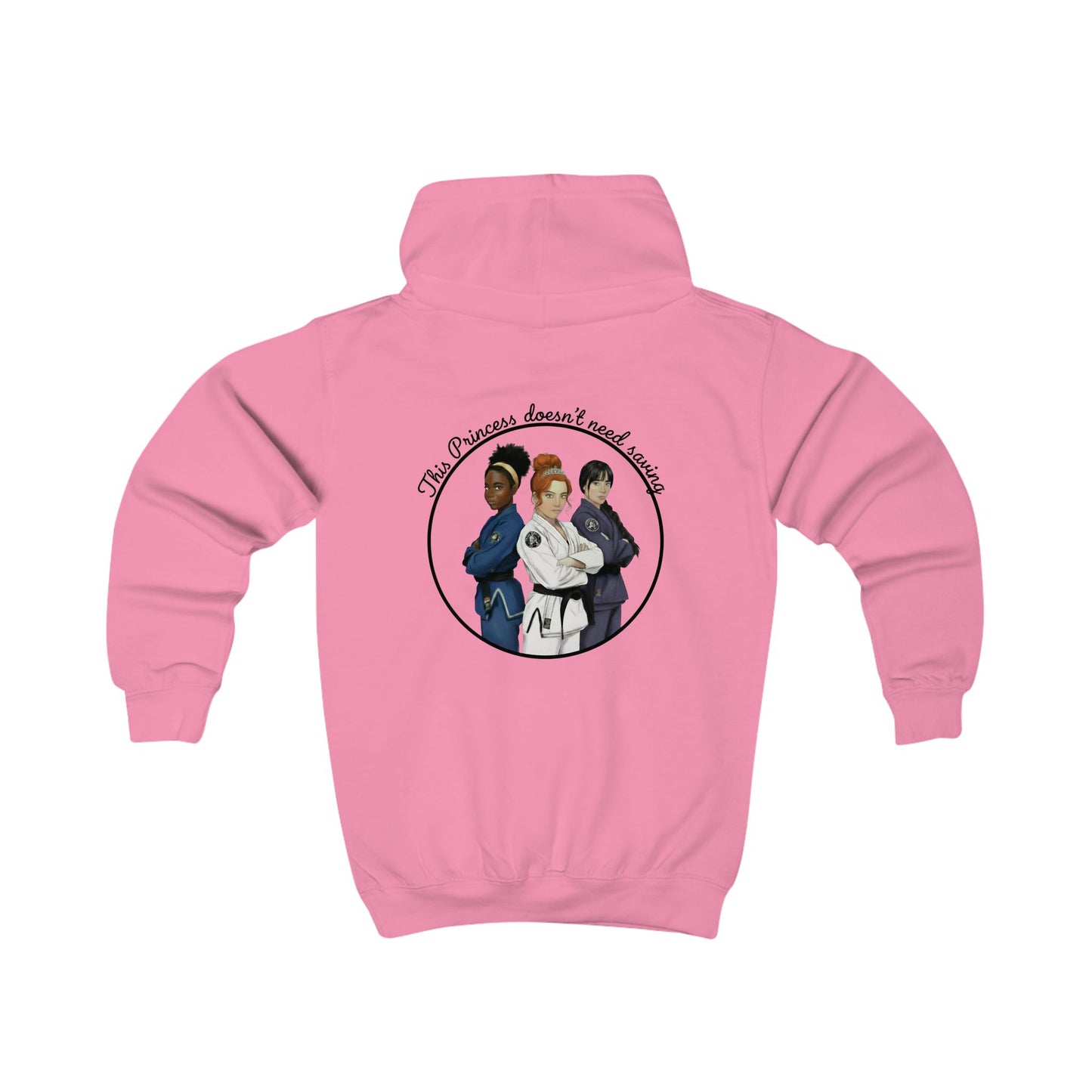 Girls BJJ Hoodie – This Princess Doesn’t Need Saving – Kids Brazilian Jiu Jitsu Hoodie – Girls Martial Arts Grappler Sweatshirt